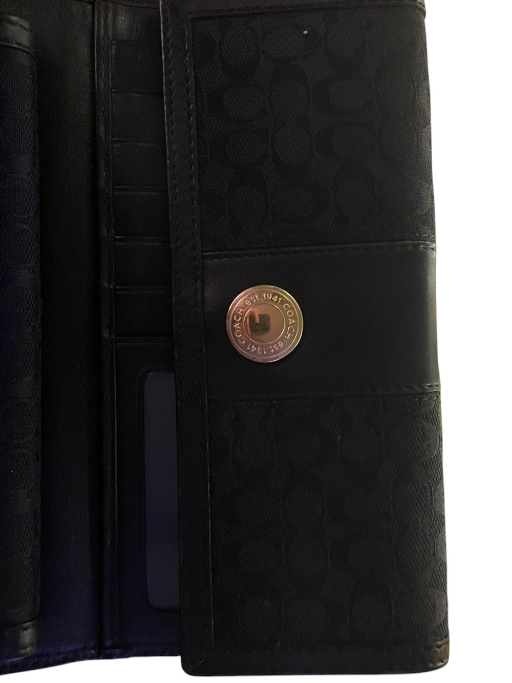 Coach Black Signature C Jacquard Handbag & Matching Wallet Set - Picture 17 of 17